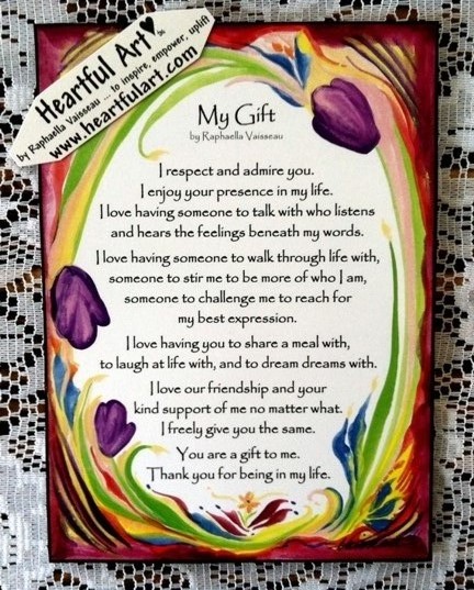 My Gift original prose poster (5x7) - Heartful Art by Raphaella Vaisseau